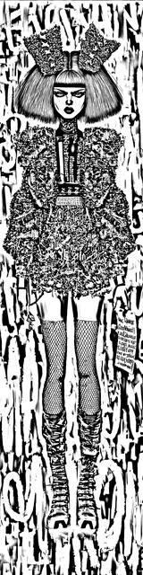 Free colorable bookmarks of a standing stylish woman